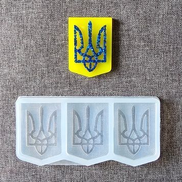 Молд тройной для эпоксидной смолы "Тризуб" на основе для брелков 03006 фото